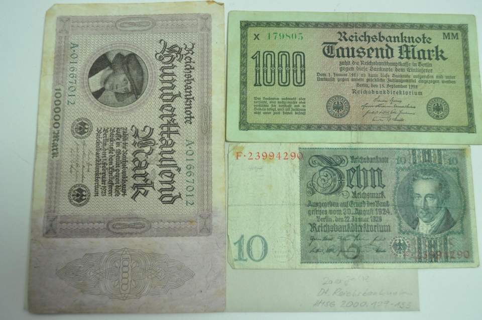 Geldscheine, Deutsche Reichsbanknoten