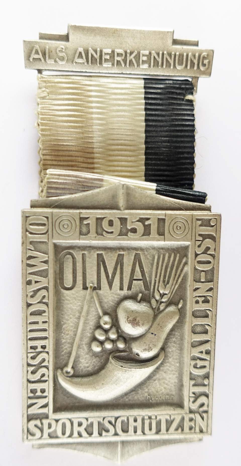 Schützenmedaille Olmaschiessen Kranzschütze 1951