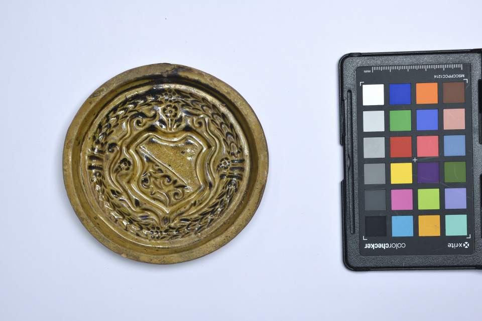 Gebäckmodel mit Wappenmotiv aus der Sammlung der Konditorei Burkart in St.Gallen, Bibermodel