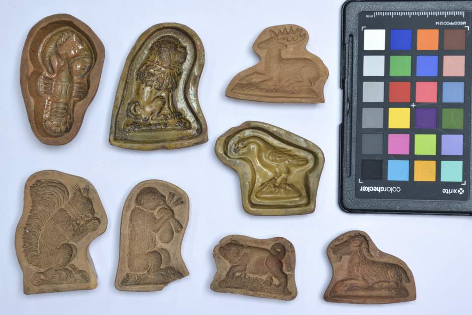 Gebäckmodel mit Tiermotiven aus der Sammlung der Konditorei Burkart in St.Gallen, Bibermodel