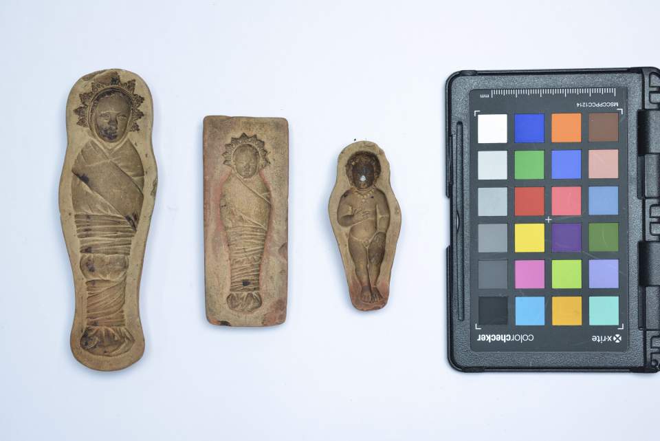 Gebäckmodel mit Fatschenkindern aus der Sammlung der Konditorei Burkart in St.Gallen, Bibermodel