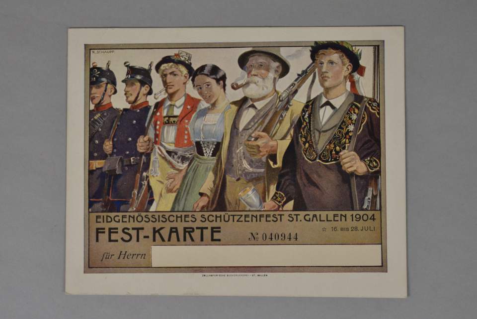 Festkarte Eidgenössisches Schützenfest St.Gallen 1904