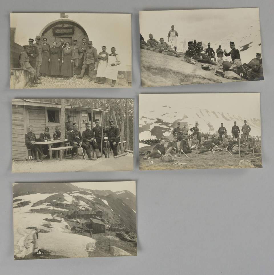 5 Fotografien, Erinnerungen an den Wehrdienst in Graubünden 1917