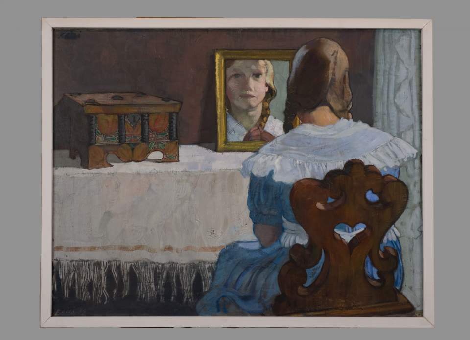 Gemälde, Mädchen vor dem Spiegel, um 1919