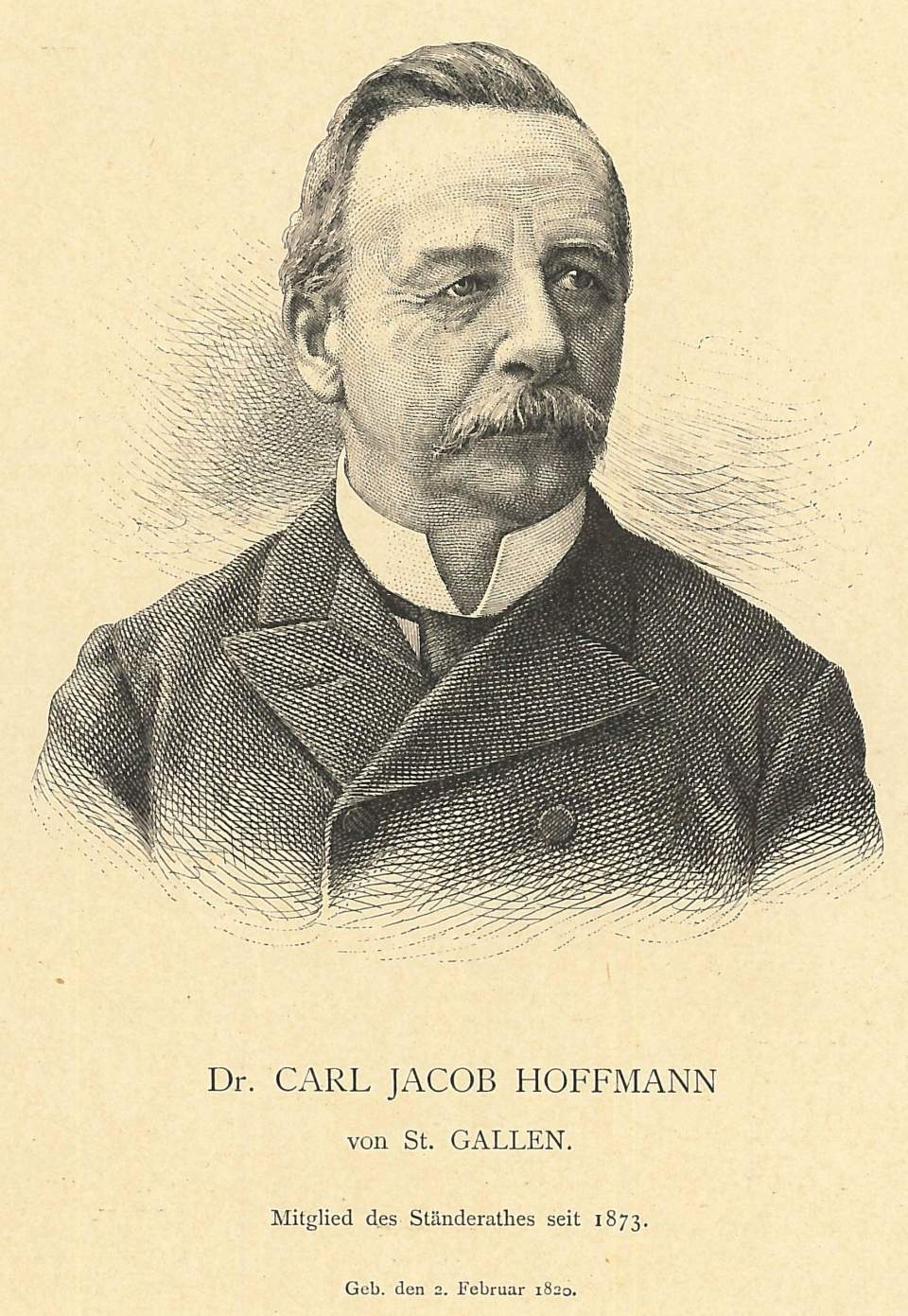 Reproduktion eines Bildes von Dr. Karl Jakob Hoffmann von St. Gallen