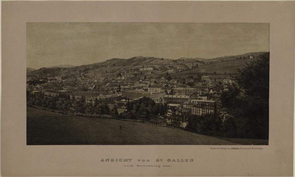  Fotografie der Stadt St.Gallen von Nordwesten foto nach zeichnung