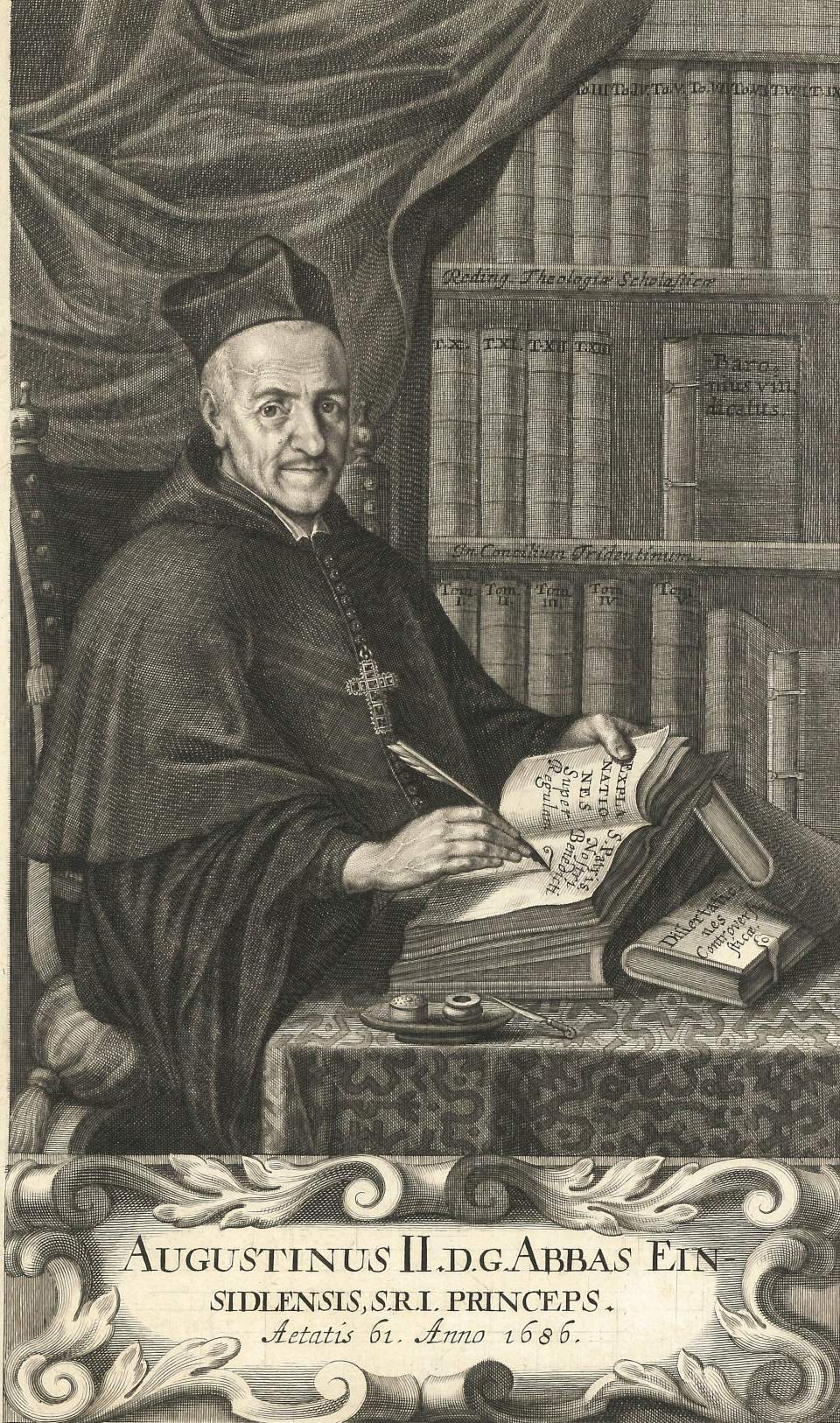 Grafik, Porträt Augustinus II D.G. Abbas